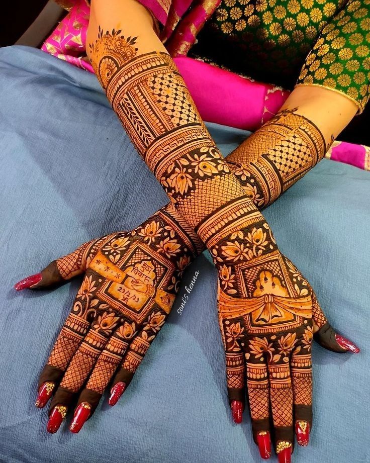 Advance bridal mehandi with figures